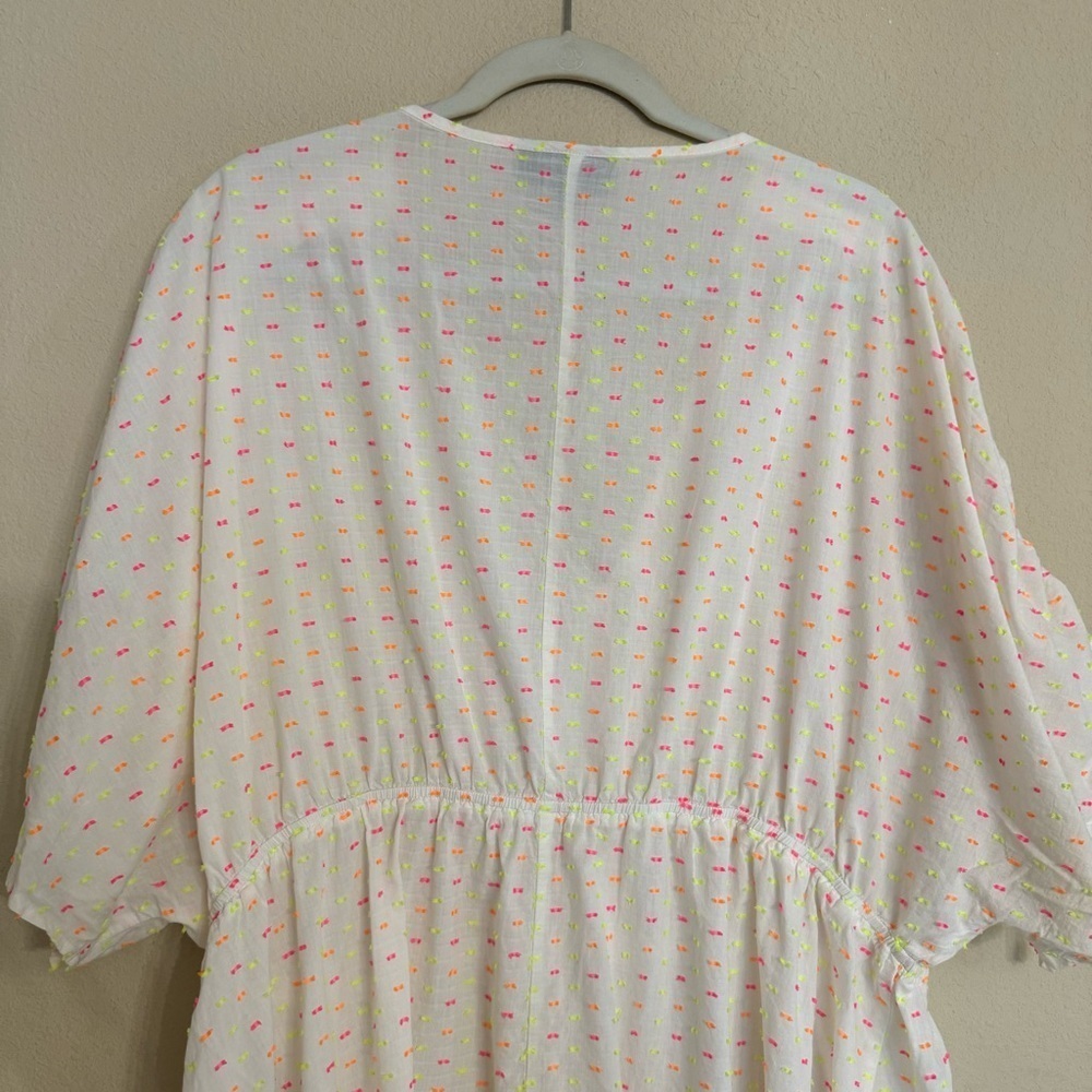 Spring Summer Lane Bryant Textured Dolman-Sleeve Peplum Blouse White Size 18/20 - Picture 10 of 16